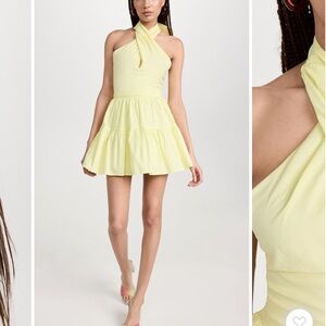 Staud Yellow Set, Staud Smocked Kai Top and Mini Sea Skirt